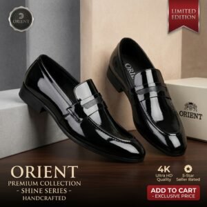Men’s Premium Full Glossy Formal Loafers | Stylish Black Slip-On Dress Shoes | Elegant Office & Party Shoes g153